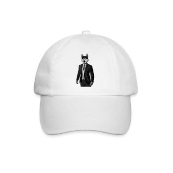 Husky avec costume Homme avec tête de chien - Huskyman - Casquette classique - blanc/blanc - Devant