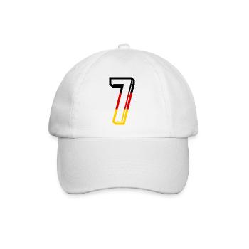 Nummer 7 Deutschland Trikot Zahl 7 Jahre - Baseballkappe - Weiß/Weiß - Vorne