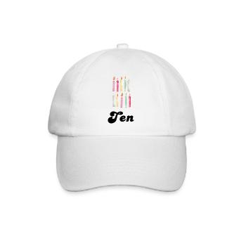 10th Anniversary Candle - Baseball Cap - white/white - Front