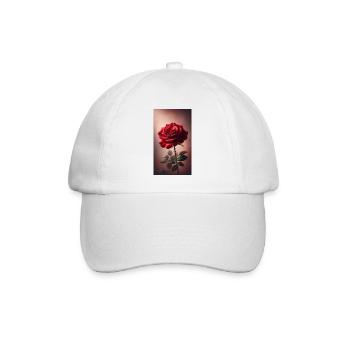 Rose rouge - Casquette classique - blanc/blanc - Devant