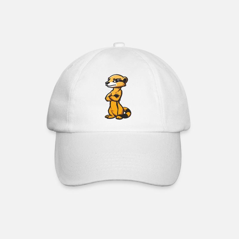 erdmännchen comic - Baseballkappe - Weiß/Weiß