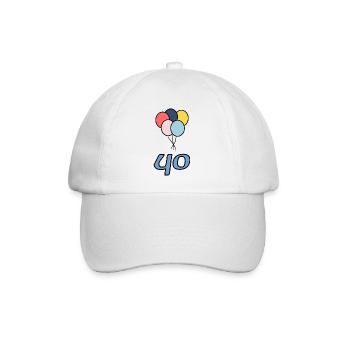 40. 40 ANS. 40e ANNIVERSAIRE. ANNIVERSAIRE 40 ANS. - Casquette classique - blanc/blanc - Devant
