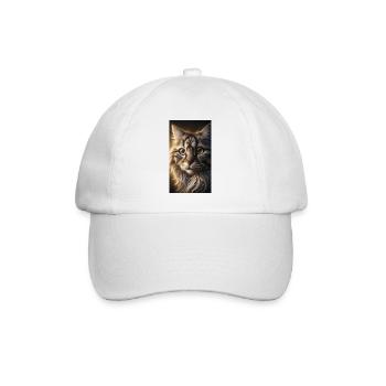 Cat Portrait - Baseball Cap - white/white - Front