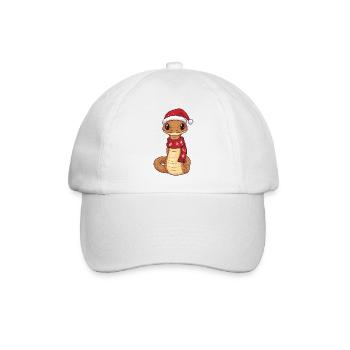 Snake Cobra Christmas Comic - Baseball Cap - white/white - Front