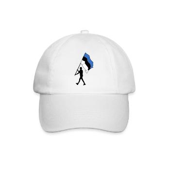 Flag Estonia man walking - Baseball Cap - white/white - Front
