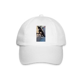 TUXEDO CAT SLEEPING - Baseball Cap - white/white - Front