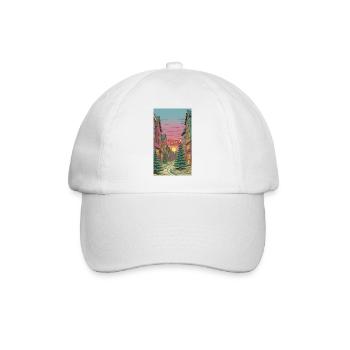 Merry Christmas Winter Village Scene Merry - Baseball Cap - white/white - Front
