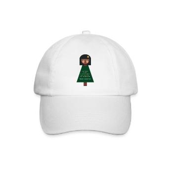 Weihnachtsgruß-Puppe im Grün - Baseballkappe - Weiß/Weiß - Vorne