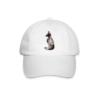 Silhouette de renard complexe avec des motifs floraux - Casquette classique - blanc/blanc - Devant