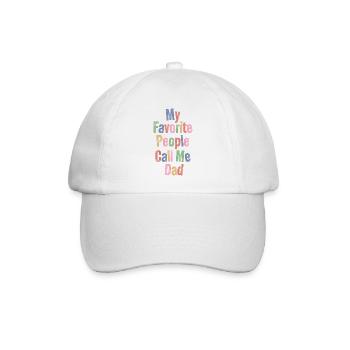 Lieblingsmenschen nennen mich Dad – Vatertagsshirt - Baseballkappe - Weiß/Weiß - Vorne