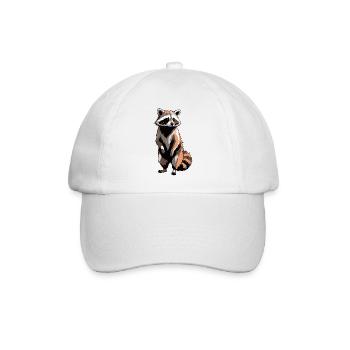 Waschbär - Cute Animal Sticker - Baseballkappe - Weiß/Weiß - Vorne