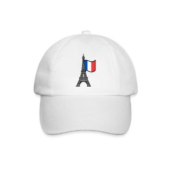 Tour Eiffel avec drapeau français - Casquette classique - blanc/blanc - Devant