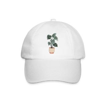 Plant Pot Minimal - Baseball Cap - white/white - Front