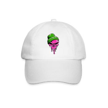 Skelett Skull Totenkopf - Baseballkappe - Weiß/Weiß - Vorne