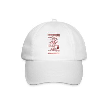 Retro-Maskottchen Espresso-Pizza - Baseballkappe - Weiß/Weiß - Vorne