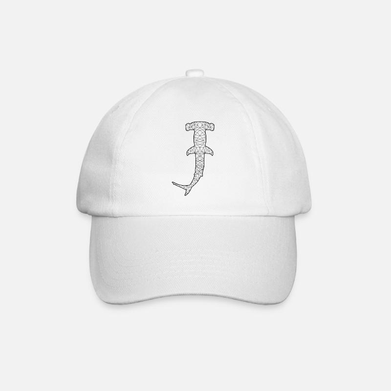 Hammerhead Shark Geometric - Baseball Cap - white/white