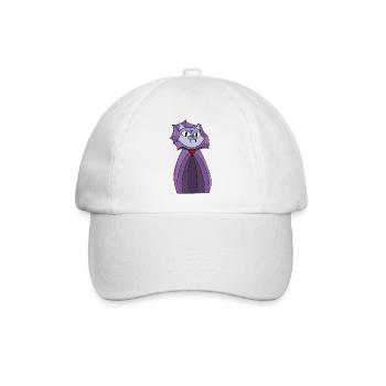 Vampire Cat in Purple Cape - Baseball Cap - white/white - Front