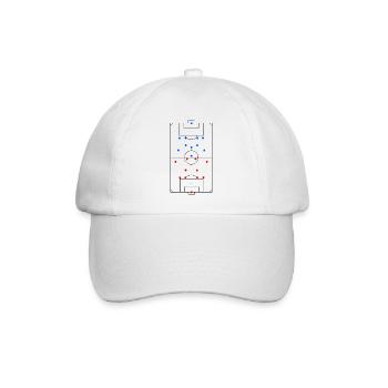 Unisex Design Fußballfeld Taktik - Baseballkappe - Weiß/Weiß - Vorne