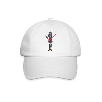 Juste une fille qui aime la guitare basse Girl Waifu - Casquette classique - blanc/blanc - Devant