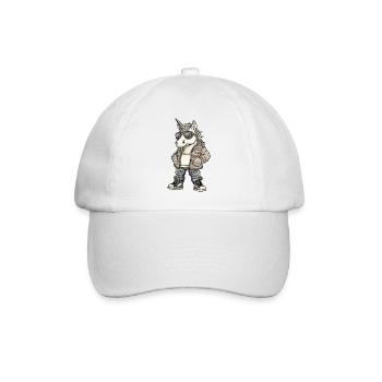 Einhorn Cool Winter - Baseballkappe - Weiß/Weiß - Vorne