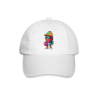 Héros du baseball fraise avec des lunettes de soleil - Casquette classique - blanc/blanc - Devant