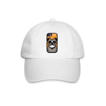 Chien en casque et lunettes de plongée - Casquette classique - blanc/blanc - Devant