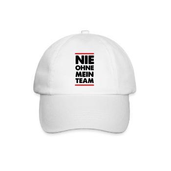 Never without a team - Baseball Cap - white/white - Front