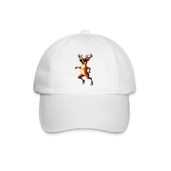 Lachender Hirsch - Baseballkappe - Weiß/Weiß - Vorne
