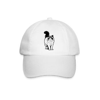 ragdoll cat - Baseball Cap - white/white - Front