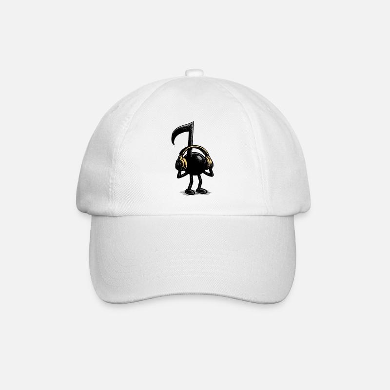 musical note - Baseball Cap - white/white
