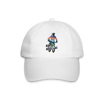 Mountain Bike T-Shirt Ride The Mountains MTB Rider - Baseball Cap - white/white - Front