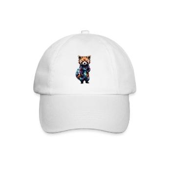Wasserfarbener Roter Panda - Baseballkappe - Weiß/Weiß - Vorne