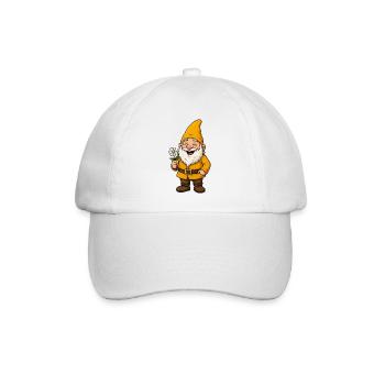 Fröhlicher Blumenwichtel - Baseballkappe - Weiß/Weiß - Vorne