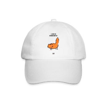 Lustiges, lustiges Bild einer dicken roten Katze - Baseballkappe - Weiß/Weiß - Vorne