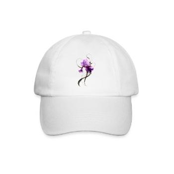 Lila Iris Blüte Elegante Blumenkunst  - Baseballkappe - Weiß/Weiß - Vorne