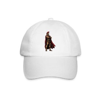 Spartan Knight with Red Coat - Baseball Cap - white/white - Front