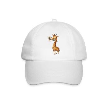 Girafe mignonne pour la rentrée à l’école avec un corne d’école - Casquette classique - blanc/blanc - Devant