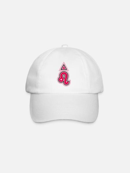 Zodiac-Stammes-Löwe und Feuer - Baseballkappe - Weiß/Weiß
