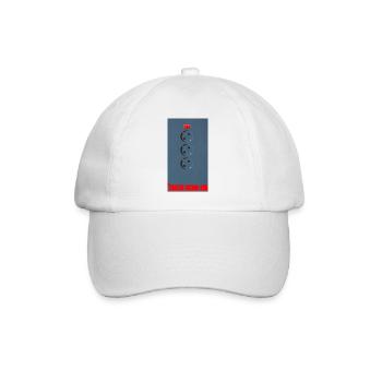 Three Sockets on Blue Background - Baseball Cap - white/white - Front