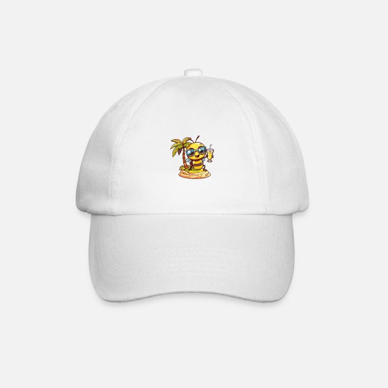 Abeille Été Plage Bande Dessinée - Casquette classique - blanc/blanc