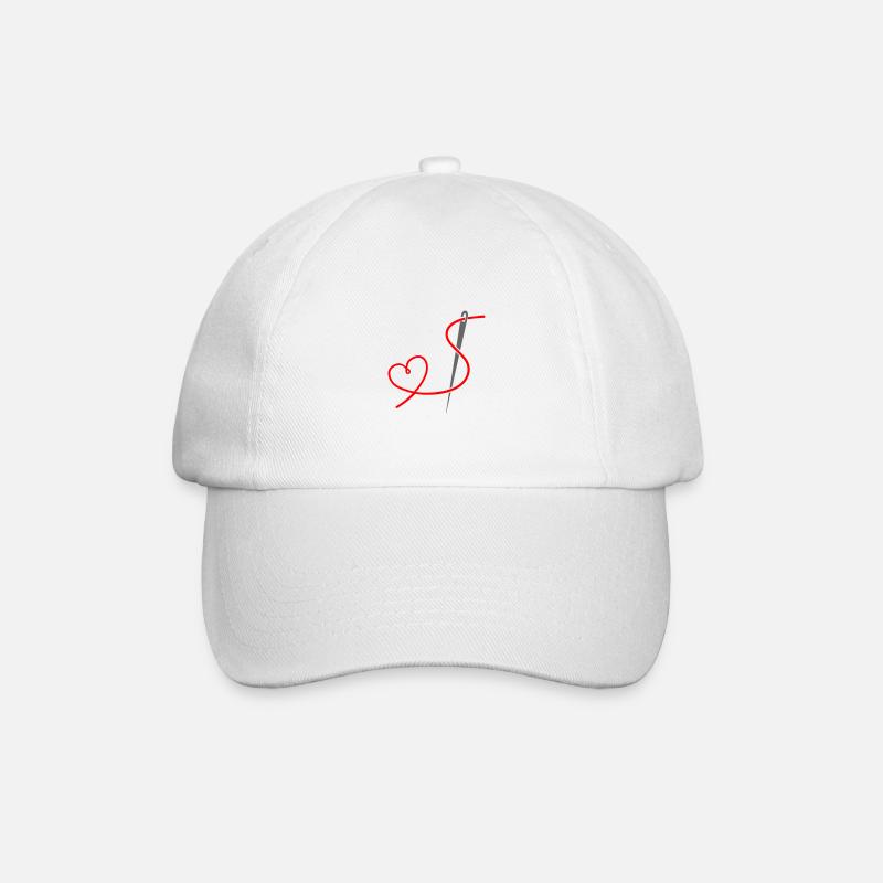 Ich liebe Nähen - Baseballkappe - Weiß/Weiß