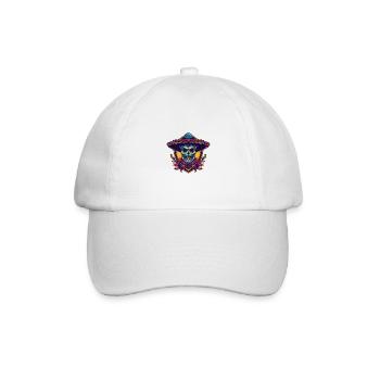 Mexikaner Totenkopf Sombrero - Baseballkappe - Weiß/Weiß - Vorne