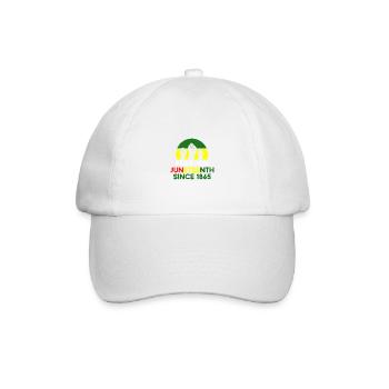 Freier seit 1865 mit Pan African Flag für Juneteen - Baseballkappe - Weiß/Weiß - Vorne