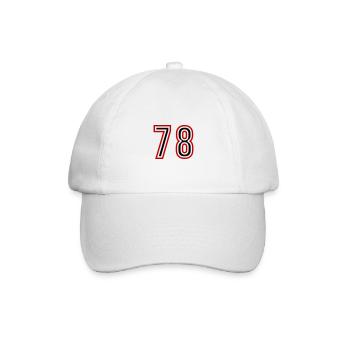 78 Zahl Jahre Trikot - Baseballkappe - Weiß/Weiß - Vorne
