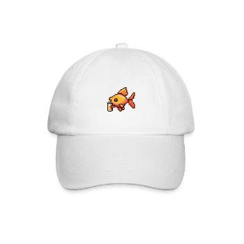 Poisson rouge bière pixel - Casquette classique - blanc/blanc - Devant