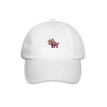 Dinosaurier triceratops Halloween Lustig - Baseballkappe - Weiß/Weiß - Vorne