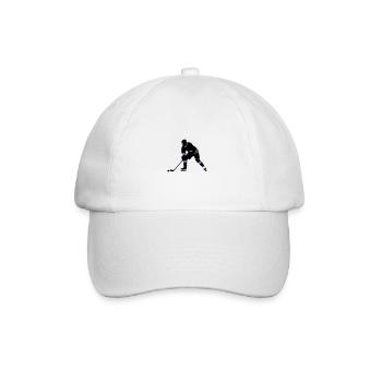 Ice Hockey Spieler Symbol - Baseballkappe - Weiß/Weiß - Vorne