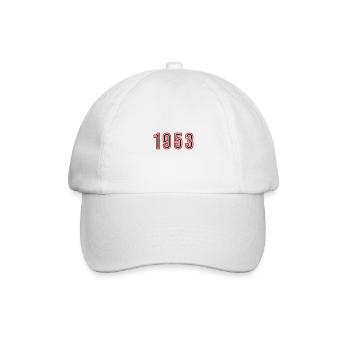 1953 Jahr Zahl - Baseballkappe - Weiß/Weiß - Vorne
