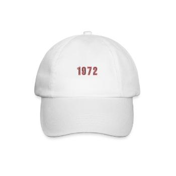 1972 Jahr Zahl - Baseballkappe - Weiß/Weiß - Vorne