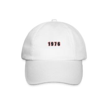 1976 Jahr Geburtstag - Baseballkappe - Weiß/Weiß - Vorne